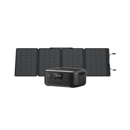 The Ecoflow solar generator, with a 245Wh capacity and foldable panel, is compact and portable. Featuring multiple outlets, a digital display, and a sleek black design, its perfect for outdoor use.