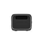 A compact, portable black and gray EcoFlow device with rounded edges and a single horizontal front vent; EcoFlow appears at the bottom center. The background is transparent.