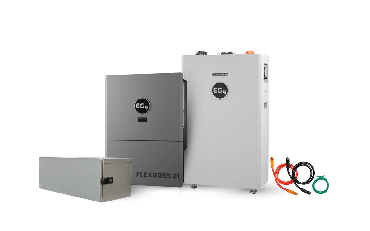 EG4 WallMount 314Ah All-Weather battery with FlexBOSS21 hybrid inverter outdoor grid-tied ESS kit