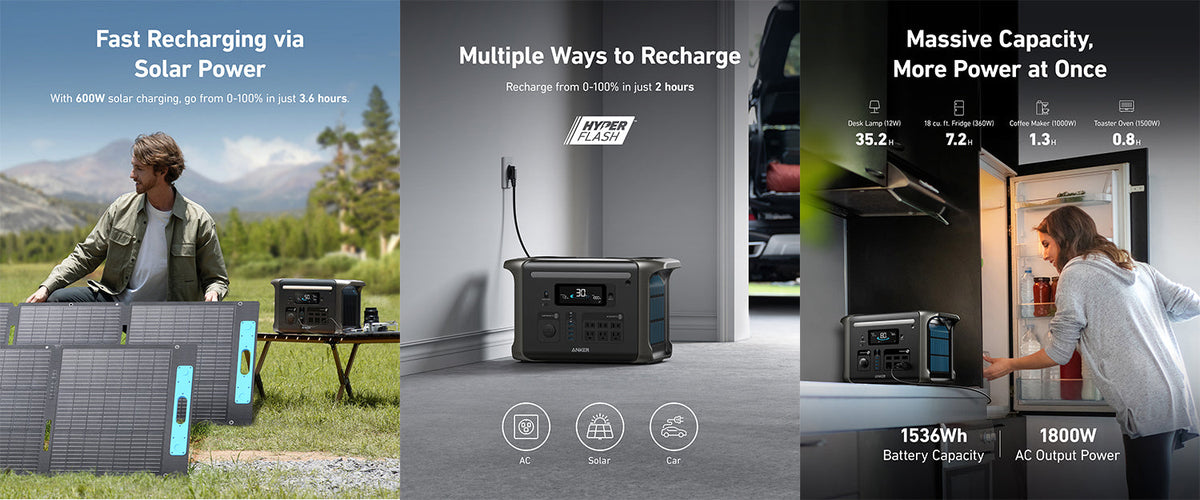 Anker SOLIX F1500 Portable Power Station | 1,800W Power Output | 1,536Wh Battery Capacity