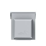 Gray plastic outdoor electrical outlet cover with a raised rectangular design and a duck logo on the front. Ideal for setting up your BLUETTI AC500 solar generator or any portable power station outdoors, the cover is closed and set against a white background.