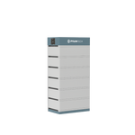 The Pylontech high voltage battery storage unit features a tall, rectangular gray body with horizontal black lines, a blue top section with the Pylontech logo, and offers modular flexibility to meet diverse energy requirements.
