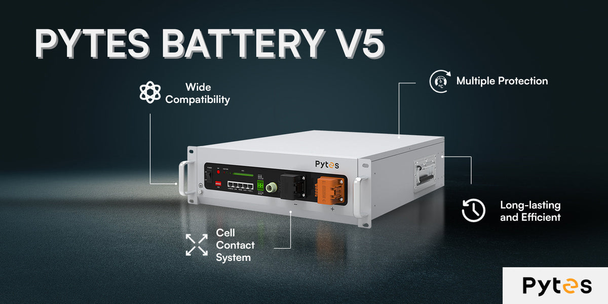 Pytes V5 LiFePO4 5.12kWh Server Rack Battery | 51.2V, 100Ah, 6000+ cycles, 10 year Warranty