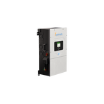 The Sol-Ark 12K Hybrid Inverter features a digital display, front control buttons, DC transformerless design, and EMP protection—ideal for energy systems. Shown isolated on a white background.