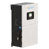 The Sol-Ark 15K Hybrid Inverter offers a digital display, front control buttons, and sturdy metal casing for reliable vertical mounting, enabling energy independence by efficiently converting solar power for homes or businesses.