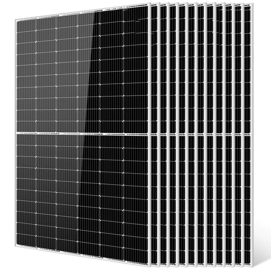Twelve Sungold Power 450W monocrystalline PERC solar panels with silver frames
