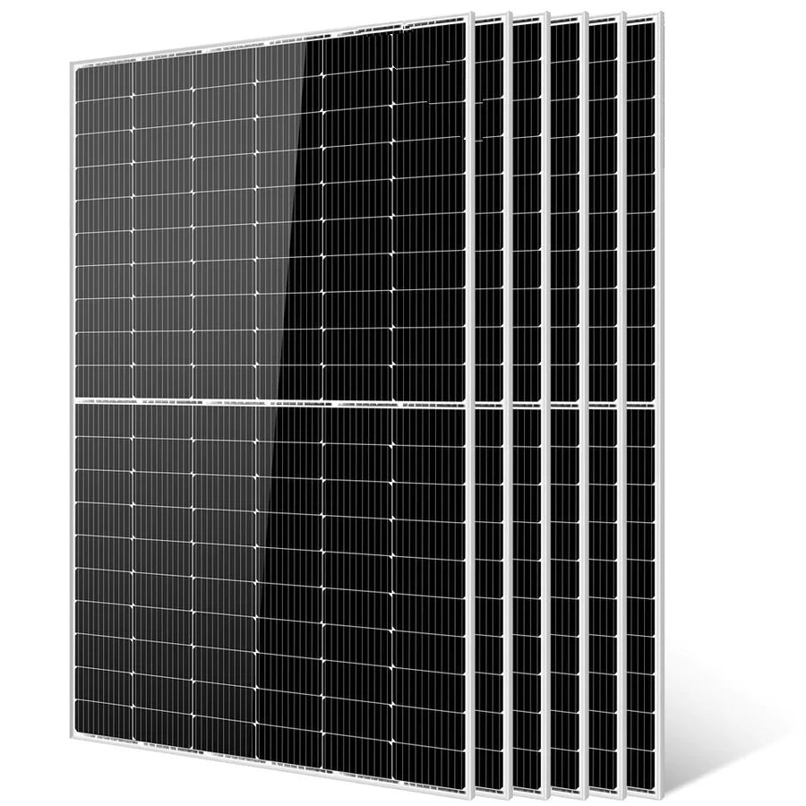 Six Sungold Power 450W monocrystalline PERC solar panels with silver frames arranged side by side