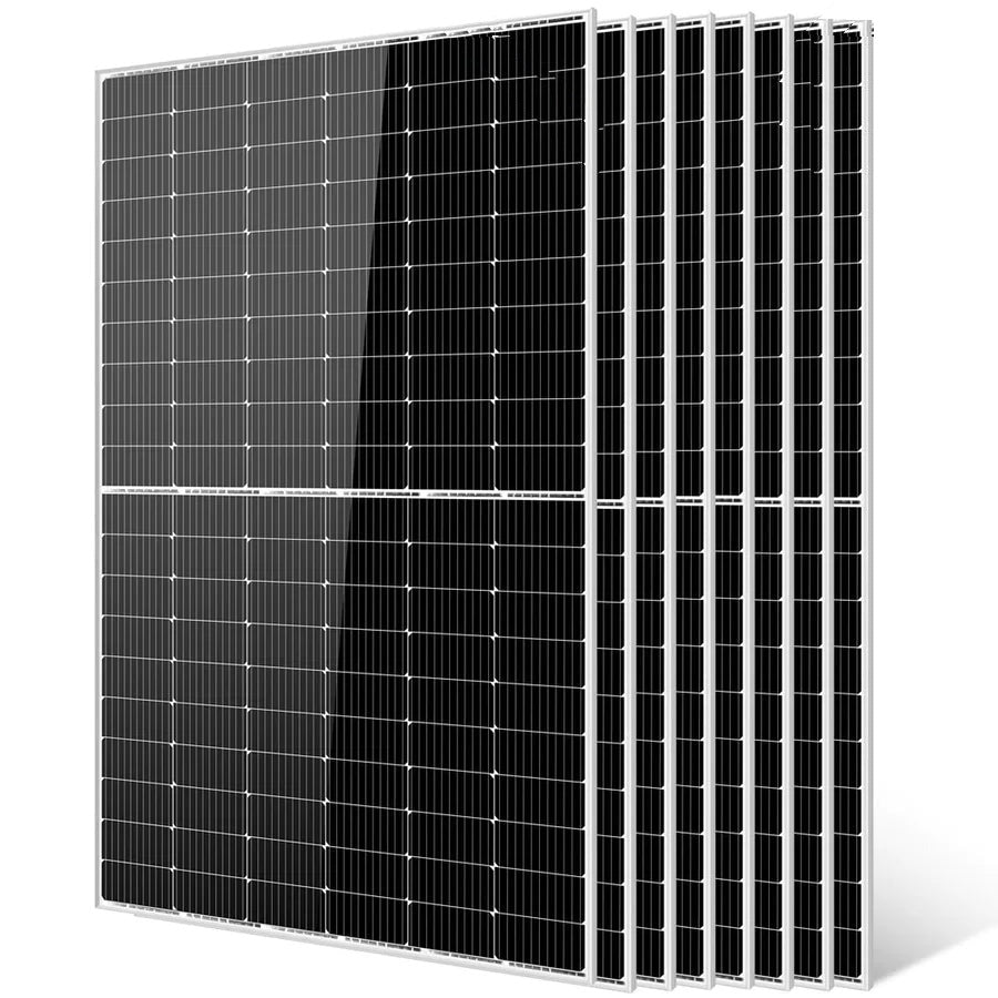 Eight Sungold Power 450W monocrystalline PERC solar panels with silver frames