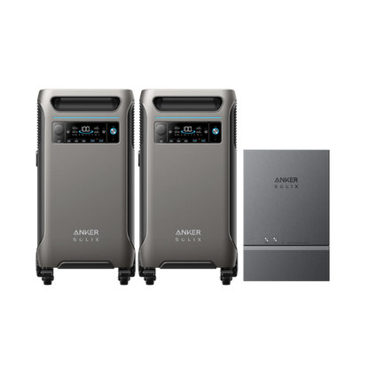 2× Anker SOLIX F3800 Portable Power Station | 12000W Output | 7.68kWh Battery Storage | Smart Home Power Kit